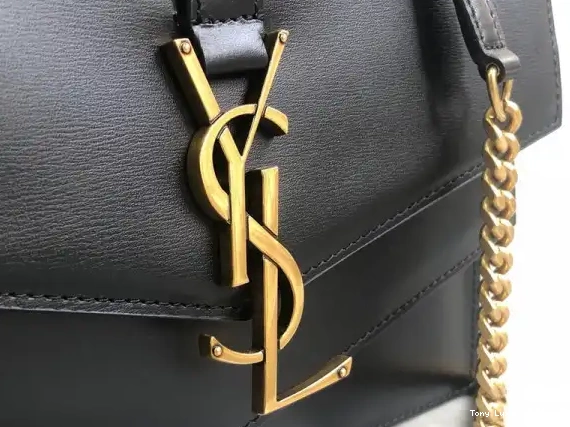 Tony Luxuries SULPICE YSL CHAIN MEDIUM BAG BURGUNDY IN LEATHER 0502